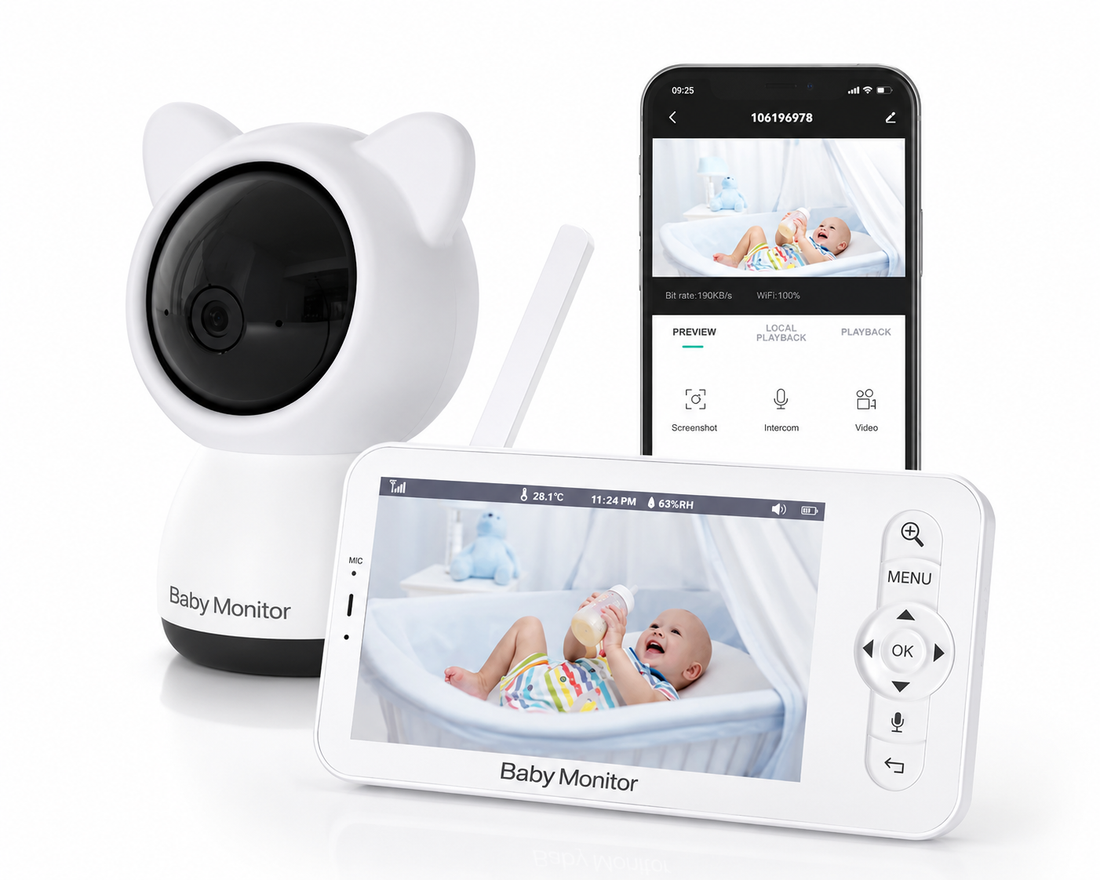 Wireless Baby Monitor with Camera & Screen – 1080P HD Video, Night Vision & 355° Pan